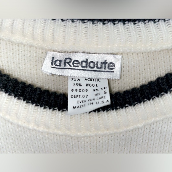 Vintage La Redaute Cream Sweater Sz Small - Picture 3 of 3